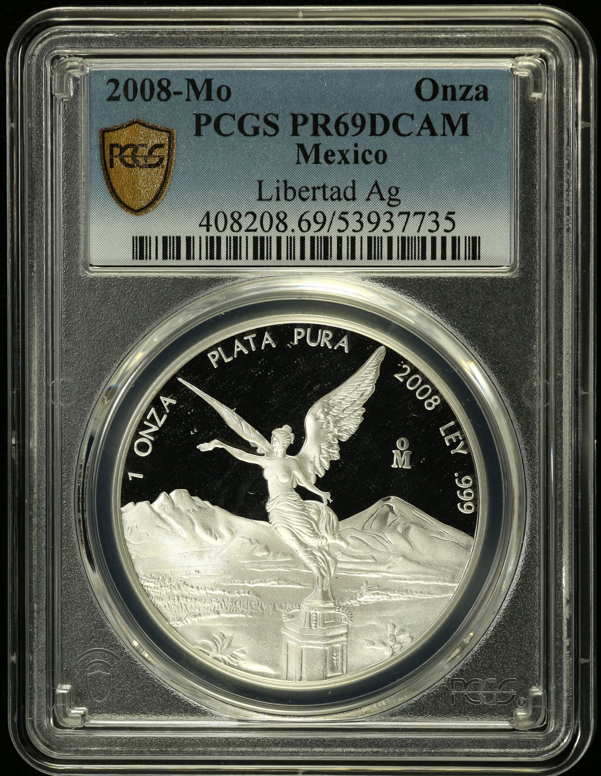 Modern Silver & Minors Onza 2008 Mo PCGS PR69DCAM 0155060
