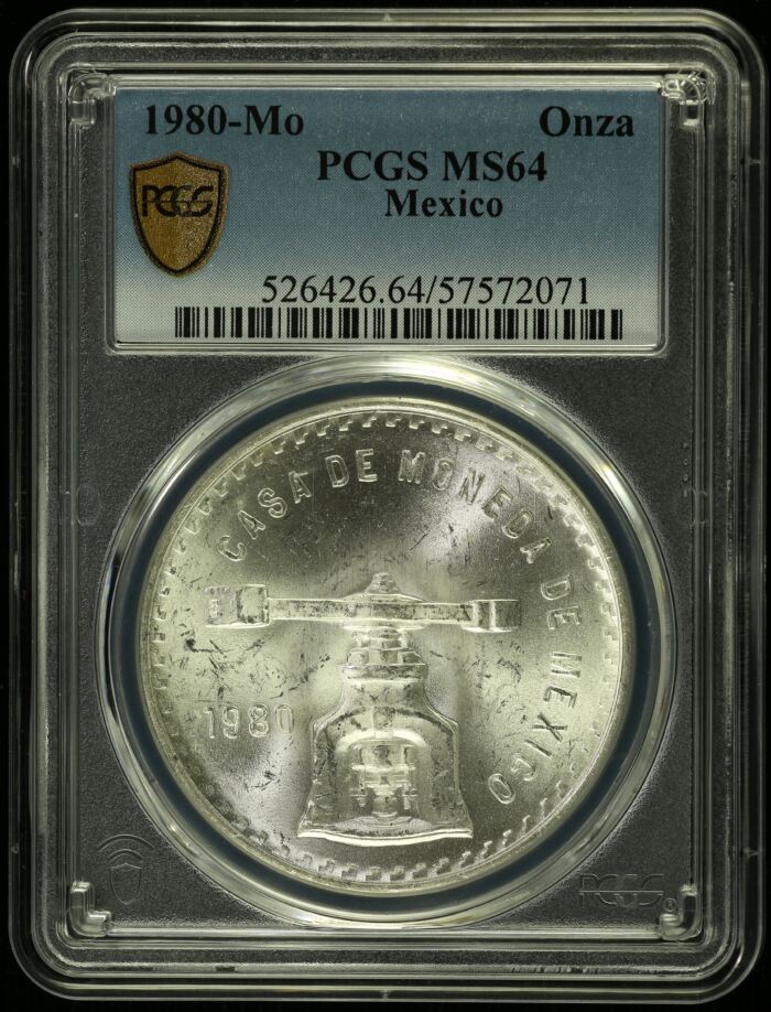 Modern Silver & Minors Onza 1980 Mo PCGS MS64 0154633Modern Silver & Minors Onza 1980 Mo PCGS MS64 0154633