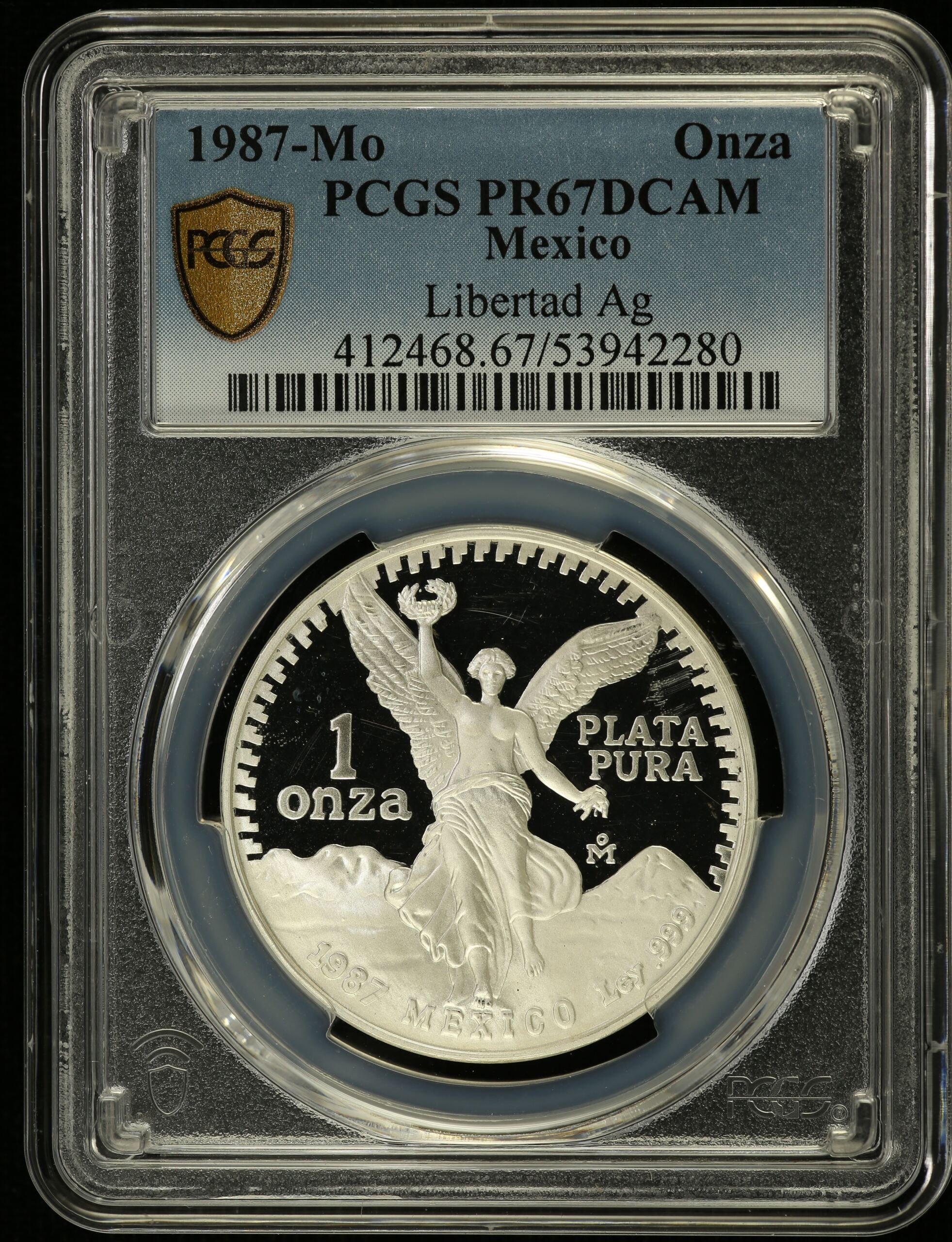 Mexican Coins Modern Silver & Minors Onza Modern Silver & Minors Onza 1987 Mo PCGS PR67DCAM 0154670 Modern Silver & Minors Onza 1987 Mo PCGS PR67DCAM 0154670Modern Silver & Minors Onza 1987 Mo PCGS PR67DCAM 0154670