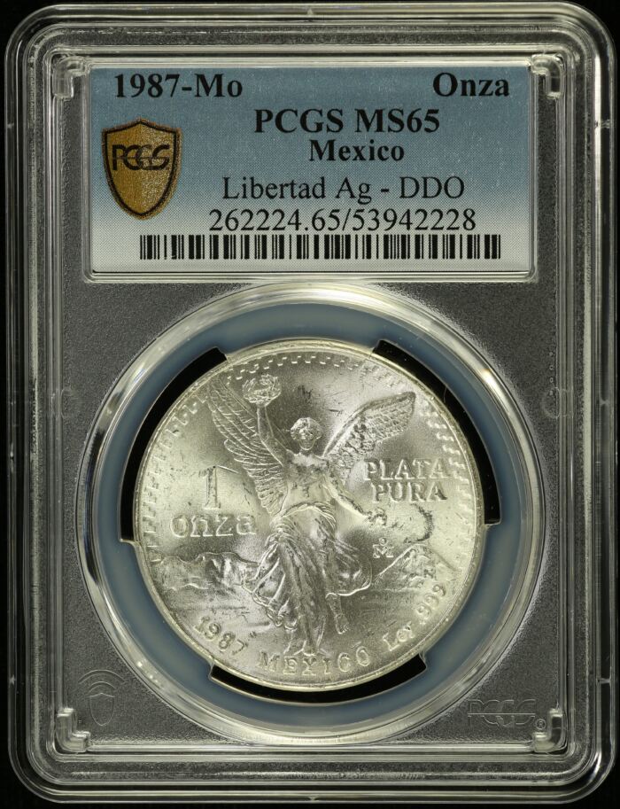 Modern Silver & Minors Onza 1987 Mo PCGS MS65 0154674Modern Silver & Minors Onza 1987 Mo PCGS MS65 0154674