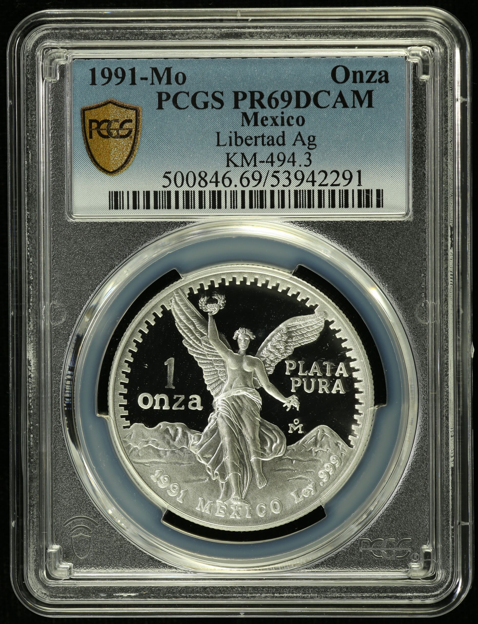 Mexican Coins Modern Silver & Minors Onza Modern Silver & Minors Onza 1991 Mo KM-494.3 PCGS PR69DCAM 0154682 Modern Silver & Minors Onza 1991 Mo KM-494.3 PCGS PR69DCAM 0154682Modern Silver & Minors Onza 1991 Mo KM-494.3 PCGS PR69DCAM 0154682
