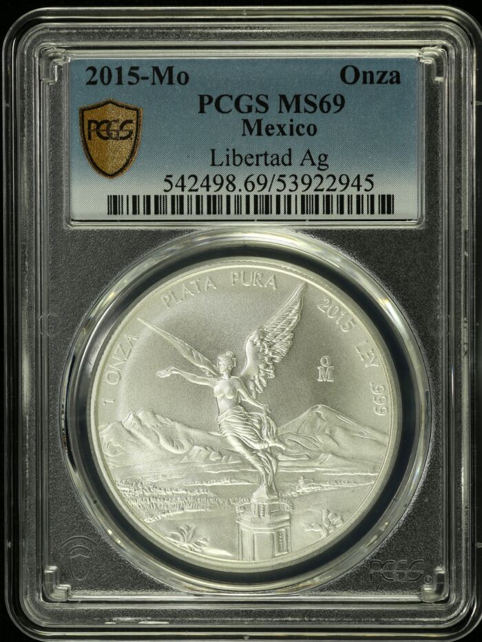 Modern Silver & Minors Onza 2015 Mo PCGS MS69 0154703Modern Silver & Minors Onza 2015 Mo PCGS MS69 0154703