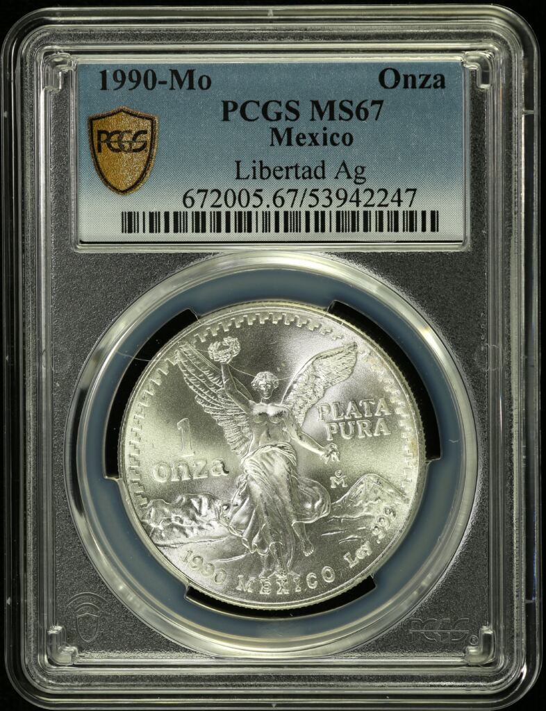 Modern Silver & Minors Onza 1990 Mo PCGS MS67 0154707