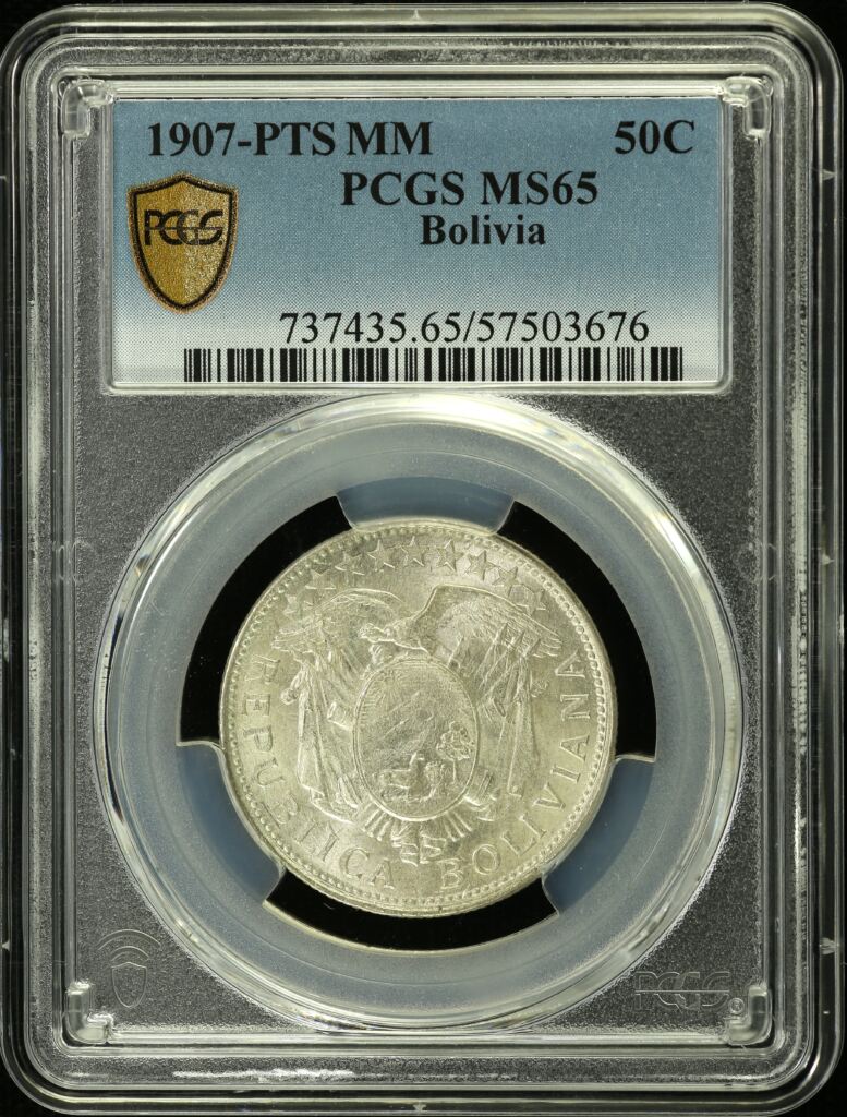 Bolivia 50 Centavo 1907 Pts MM PCGS MS65 0153707