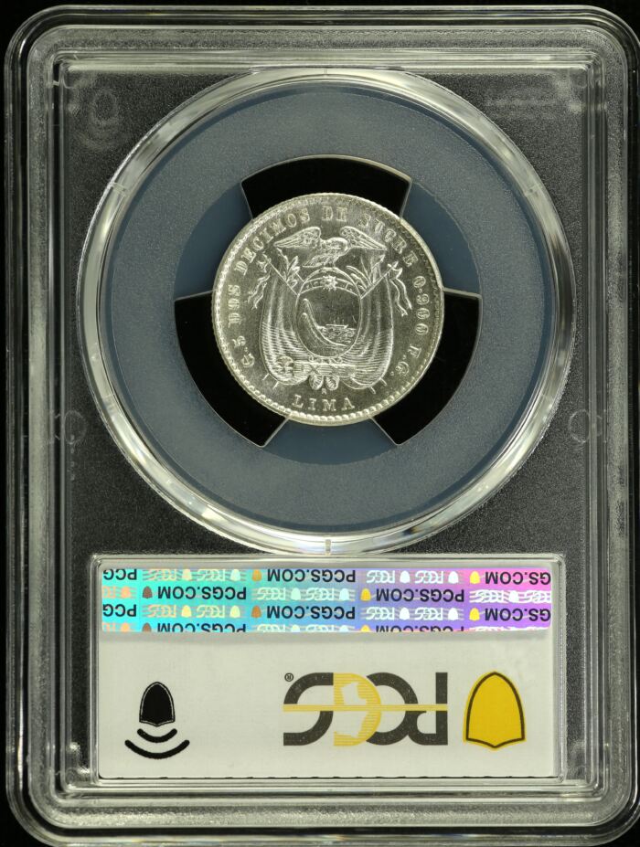 Ecuador 2 Decimo 1914 Lima FG KM-51.3 PCGS MS62 0153708Ecuador 2 Decimo 1914 Lima FG KM-51.3 PCGS MS62 0153708 - Image 2