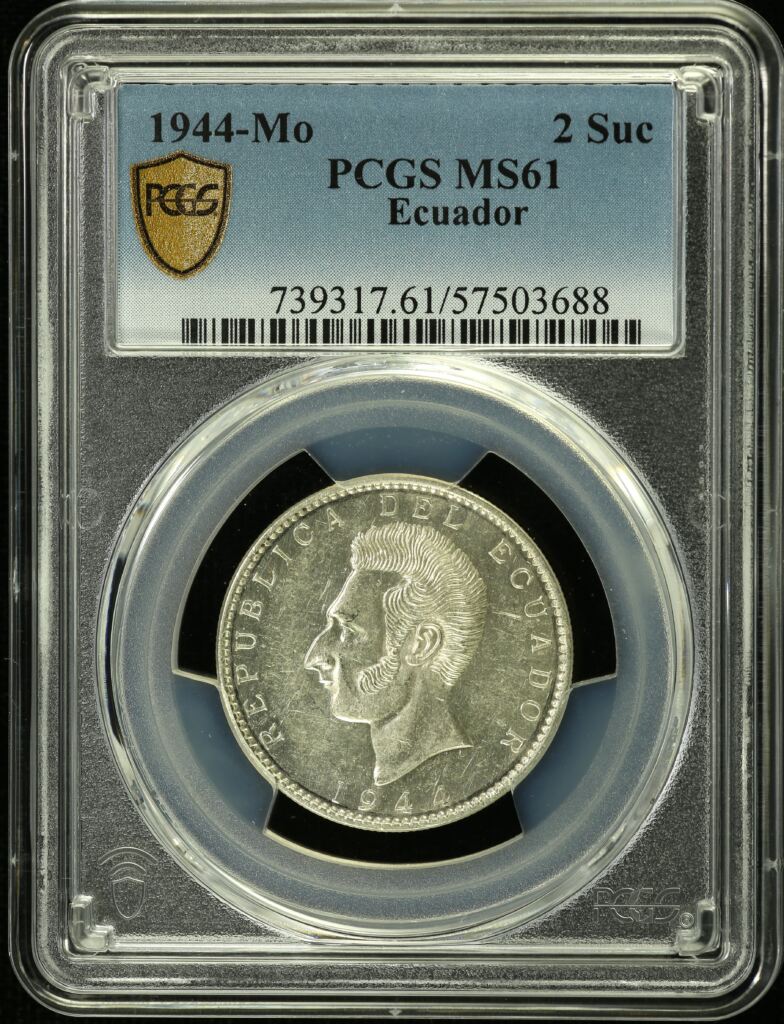 Ecuador 2 Sucres 1944 Mo PCGS MS61 0153709