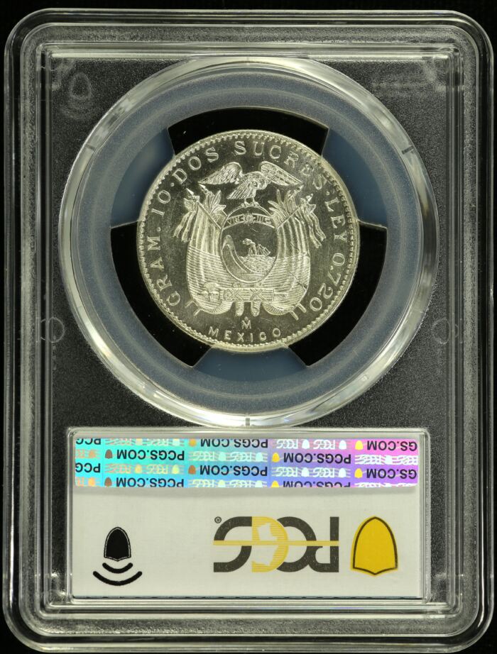 Ecuador 2 Sucres 1944 Mo PCGS MS61 0153709Ecuador 2 Sucres 1944 Mo PCGS MS61 0153709 - Image 2
