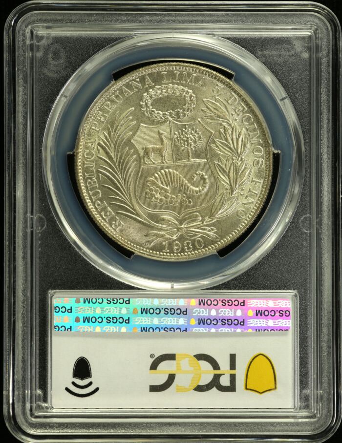 Peru Sol 1930 PCGS MS62 0153710Peru Sol 1930 PCGS MS62 0153710 - Image 2