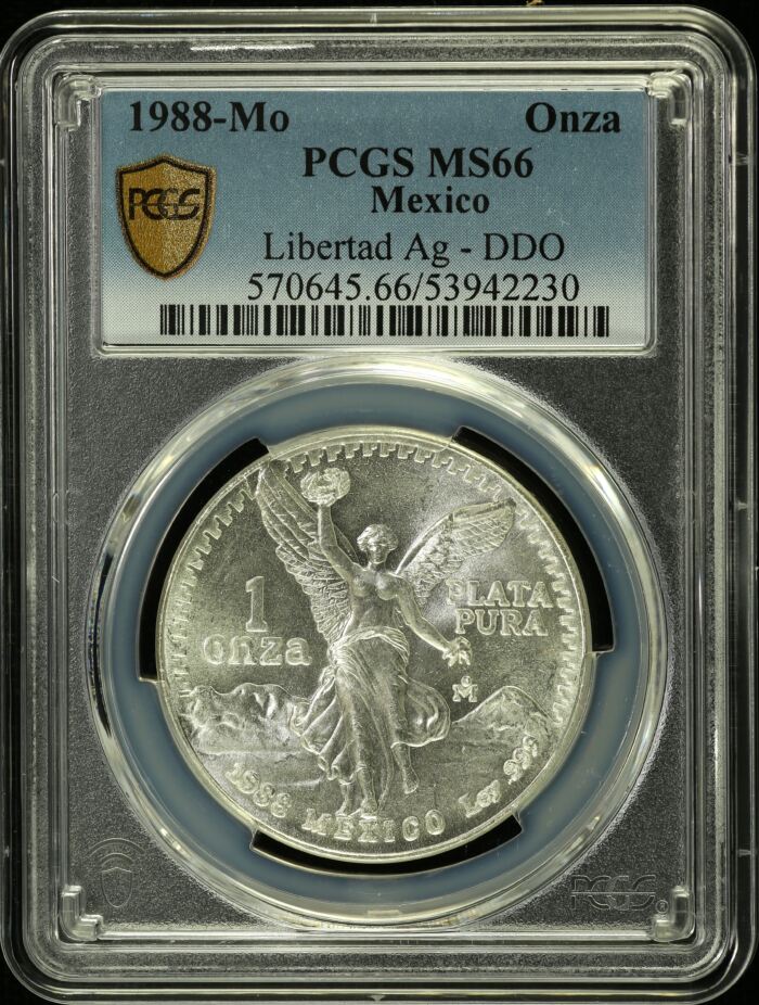 Modern Silver & Minors Onza 1988 Mo PCGS MS66 0154711Modern Silver & Minors Onza 1988 Mo PCGS MS66 0154711