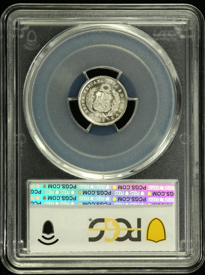 Peru 1/2 Dinero 1863 Lima YB KM-189 PCGS MS66 0153711Peru 1/2 Dinero 1863 Lima YB KM-189 PCGS MS66 0153711 - Image 2