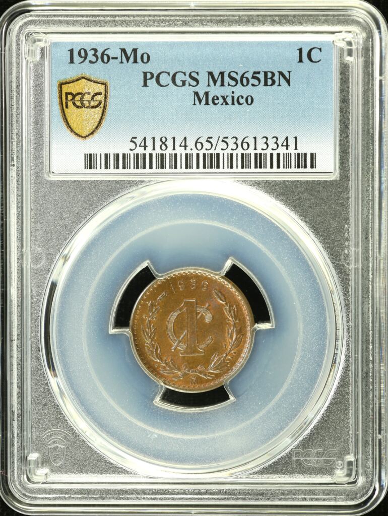 Modern Silver & Minors Centavo 1936 Mo PCGS MS65BN 0153728Property of World Numismatics