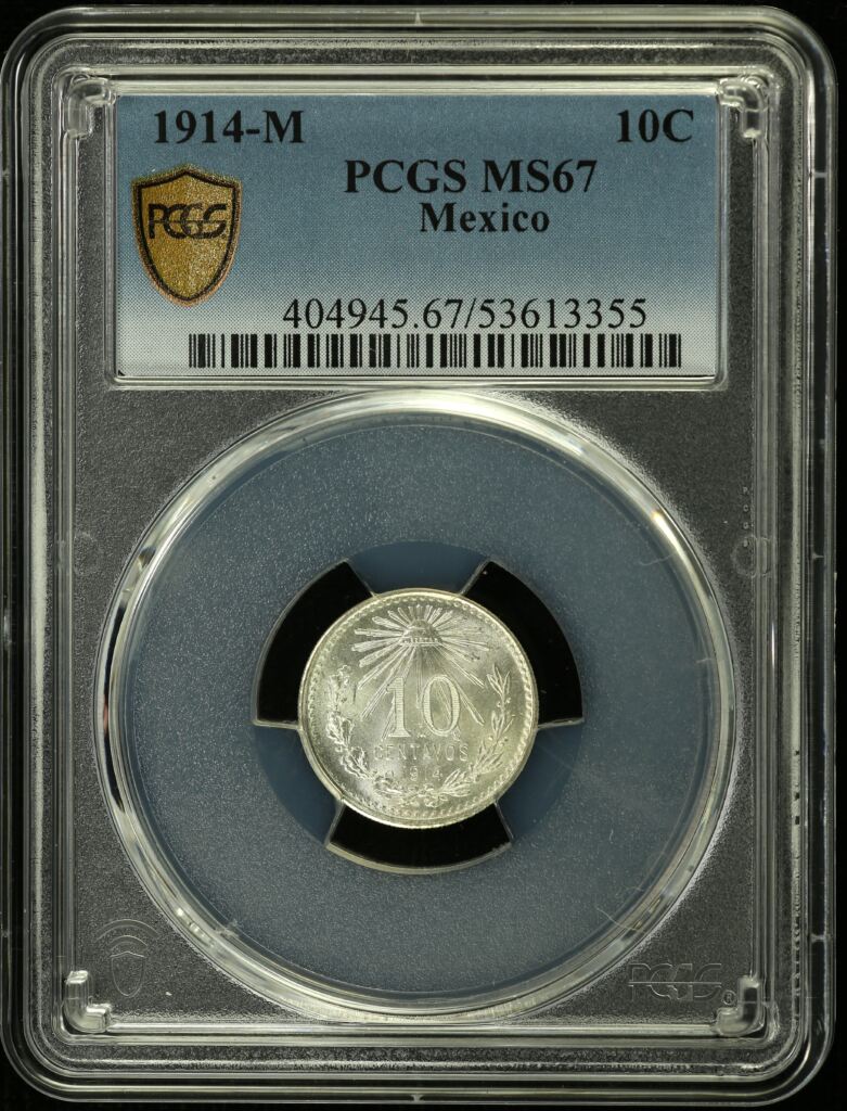 Modern Silver & Minors 10 Centavo 1914 M PCGS MS67 0153734