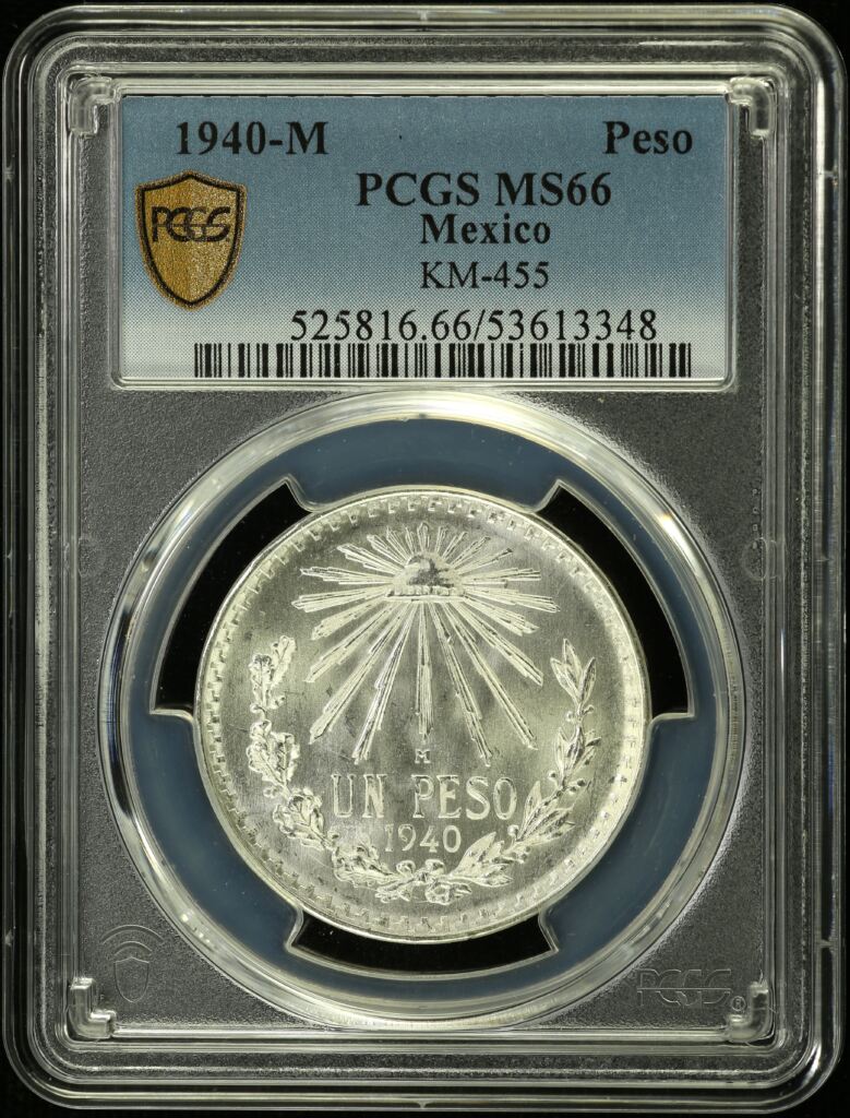 Modern Silver & Minors Peso 1940 M KM-455 PCGS MS66 0153742
