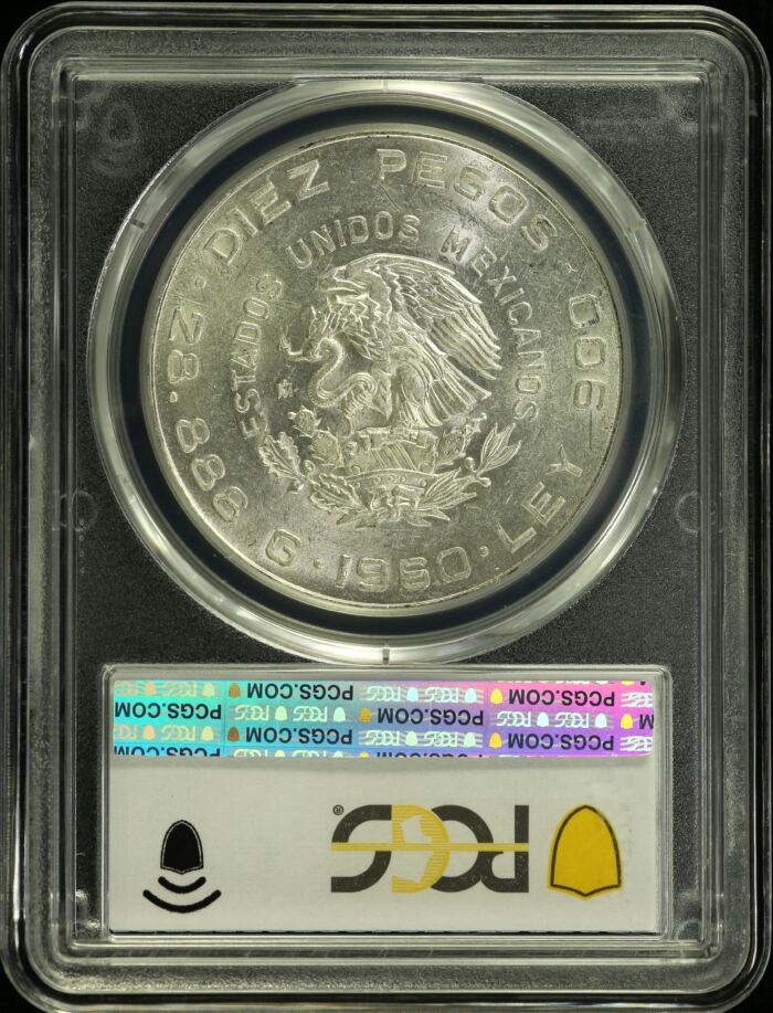 Modern Silver & Minors 10 Peso 1960 Mo KM-476 PCGS MS62 0153746Modern Silver & Minors 10 Peso 1960 Mo KM-476 PCGS MS62 0153746 - Image 2