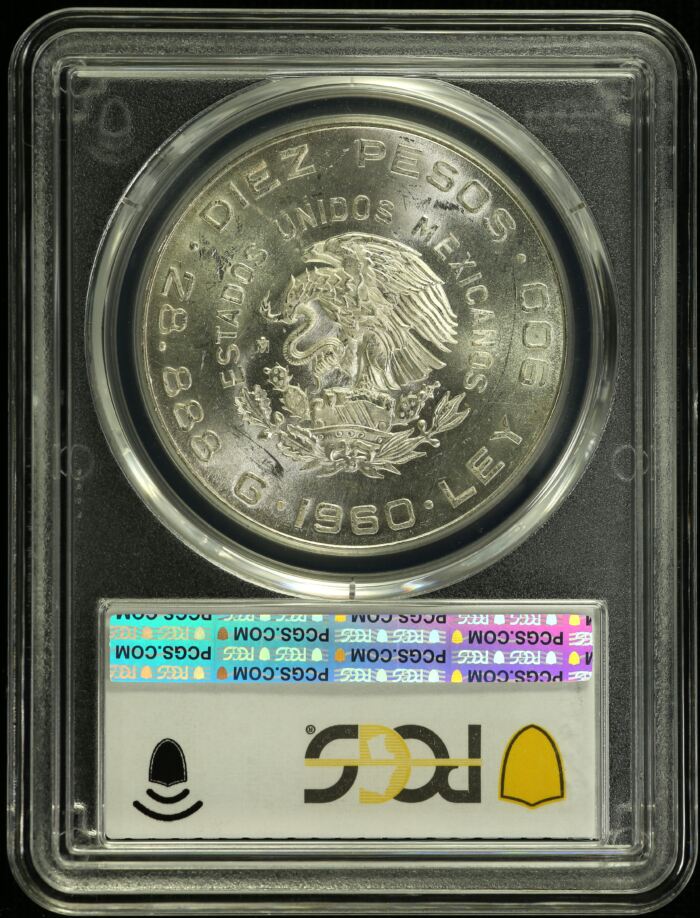 Modern Silver & Minors 10 Peso 1960 Mo KM-476 PCGS MS63 0153749Modern Silver & Minors 10 Peso 1960 Mo KM-476 PCGS MS63 0153749 - Image 2