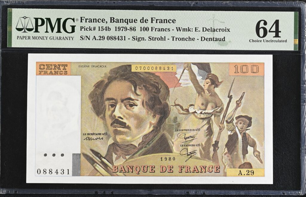 France 100 Francs 1980 Pick #154b PMG Ch UNC64 0154754