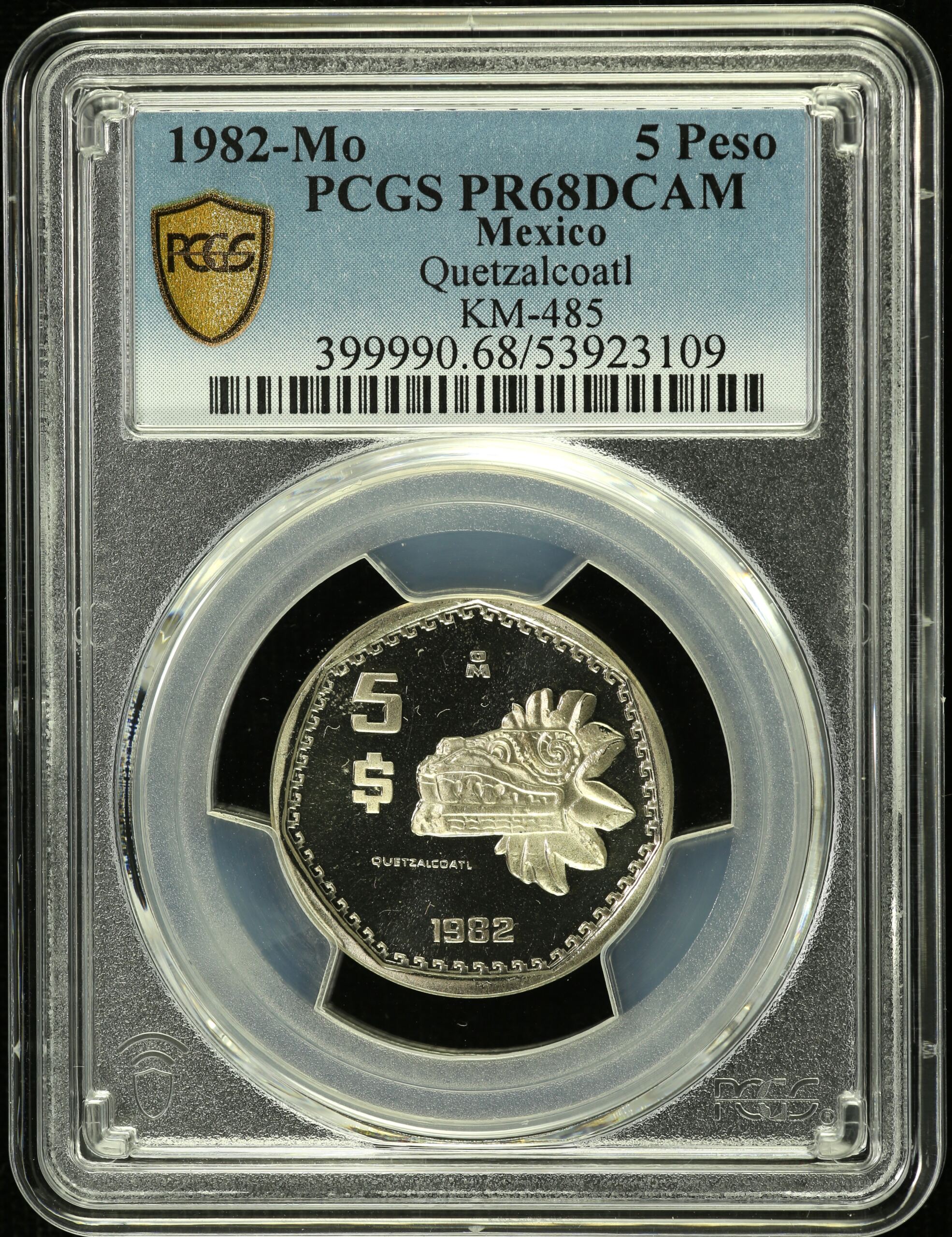 Modern Silver & Minors 5 Peso 1982 Mo KM-485 PCGS PR68DCAM 0155080
