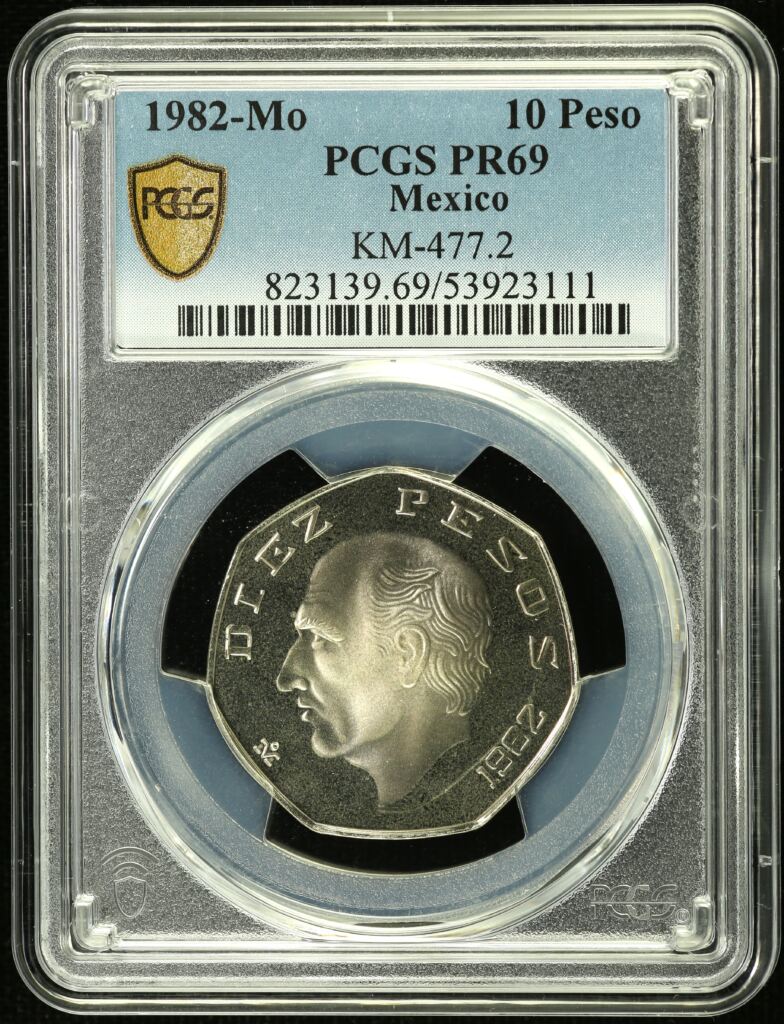 Modern Silver & Minors 10 Peso 1982 Mo KM-477.2 PCGS PR69 0155082