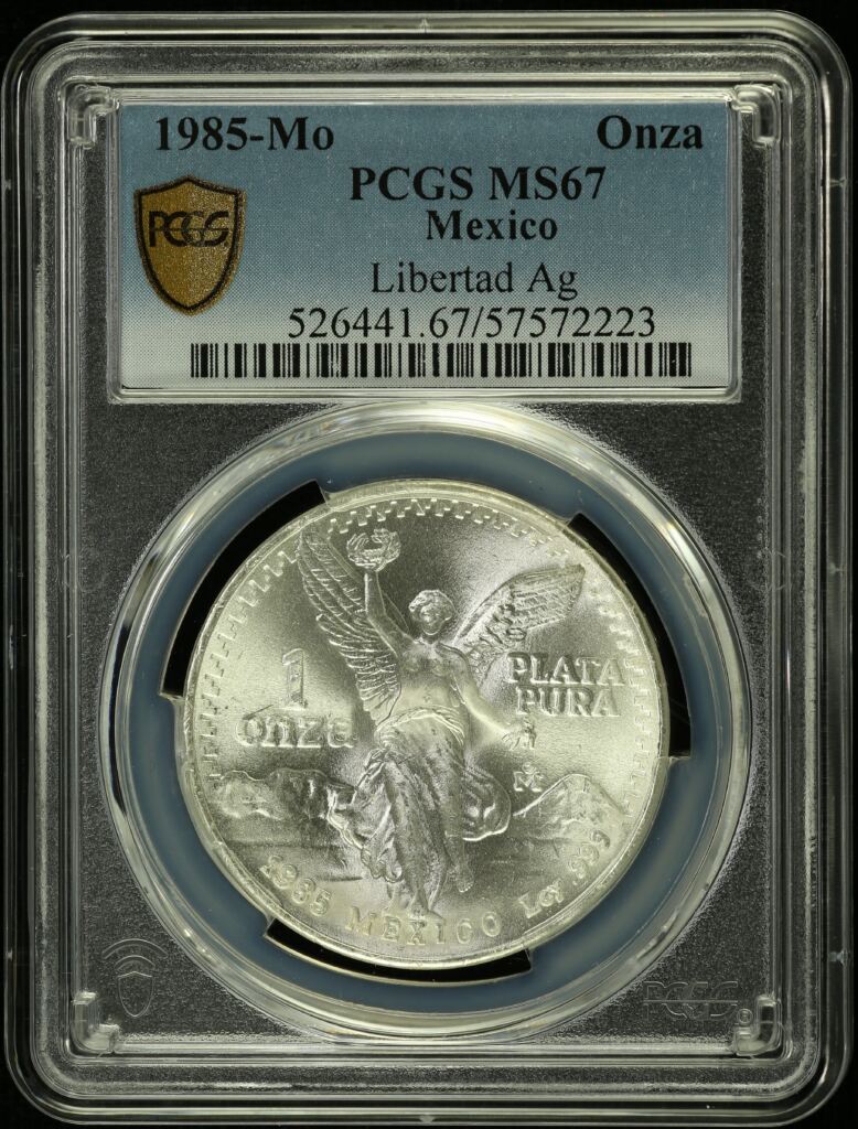 Modern Silver & Minors Onza 1985 Mo PCGS MS67 0154821