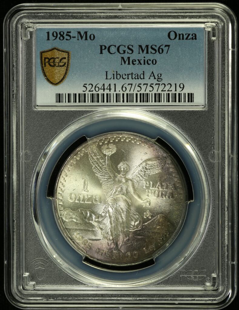 Modern Silver & Minors Onza 1985 Mo PCGS MS67 0154823