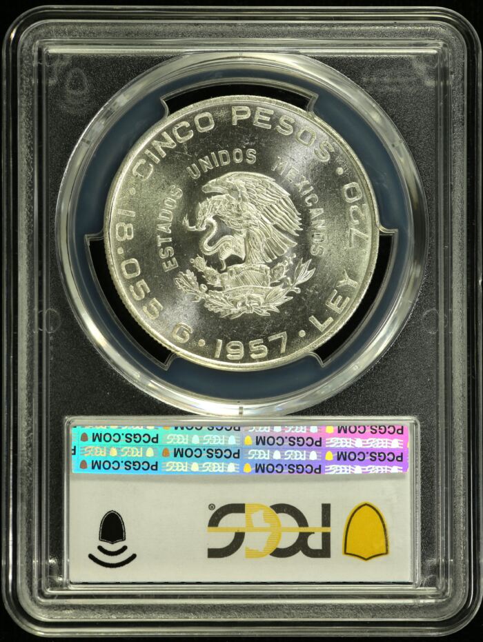 Modern Silver & Minors 5 Peso 1957 Mo PCGS MS64 0153829Modern Silver & Minors 5 Peso 1957 Mo PCGS MS64 0153829 - Image 2