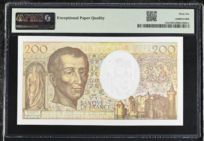 France 200 Francs 1992 Pick #155e PMG Gem UNC66 EPQ 0153832France 200 Francs 1992 Pick #155e PMG Gem UNC66 EPQ 0153832 - Image 2