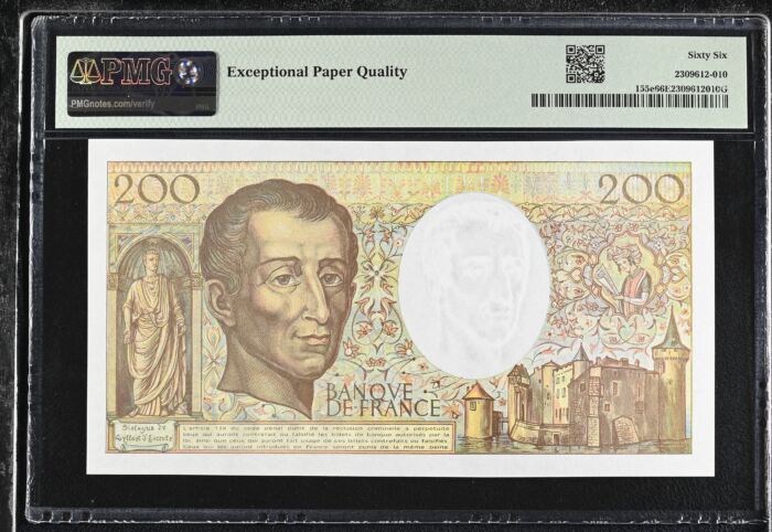 France 200 Francs 1992 Pick #155e PMG Gem UNC66 EPQ 0153833France 200 Francs 1992 Pick #155e PMG Gem UNC66 EPQ 0153833 - Image 2
