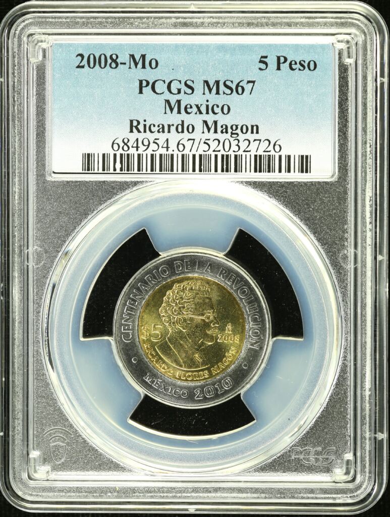 Modern Silver & Minors 5 Peso 2008 Mo Ricardo Magon PCGS MS67 0154916