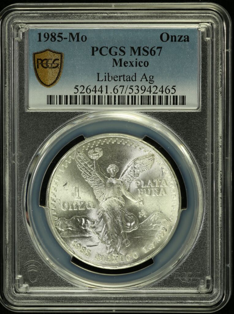 Modern Silver & Minors Onza 1985 Mo PCGS MS67 0154921