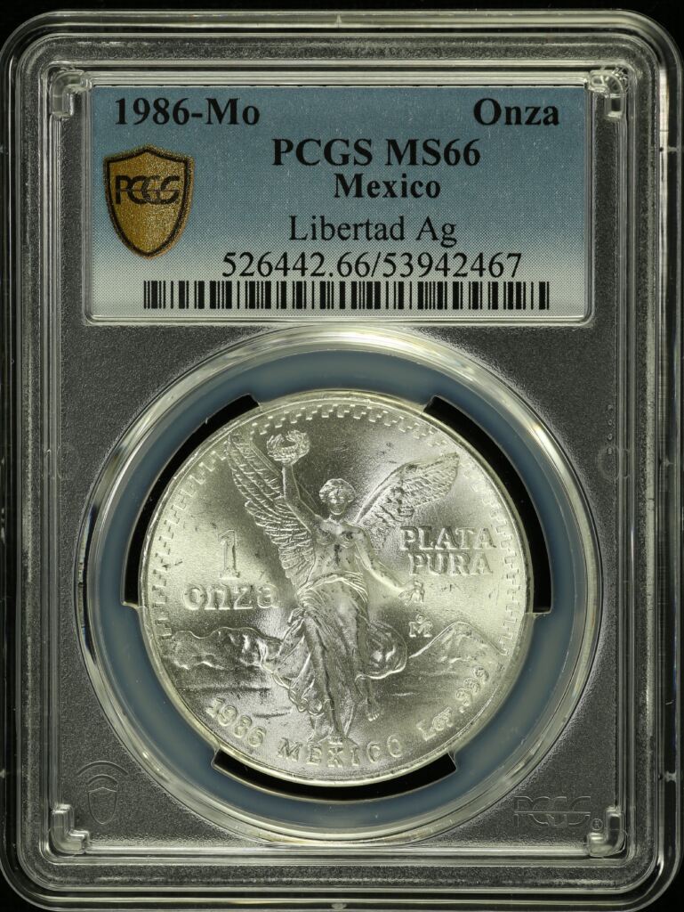 Modern Silver & Minors Onza 1986 Mo PCGS MS66 0154923
