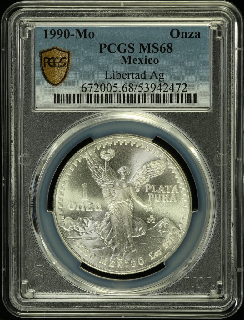 Modern Silver & Minors Onza 1990 Mo PCGS MS68 0154929