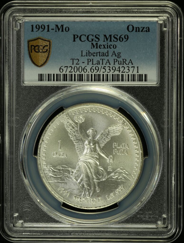 Modern Silver & Minors Onza 1991 Mo PCGS MS69 0154939