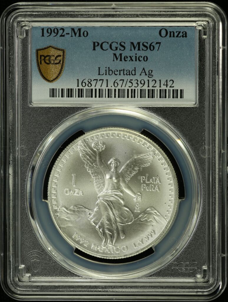 Modern Silver & Minors Onza 1992 Mo PCGS MS67 0154946