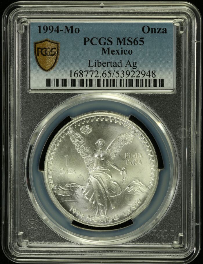Modern Silver & Minors Onza 1994 Mo PCGS MS65 0154958Modern Silver & Minors Onza 1994 Mo PCGS MS65 0154958