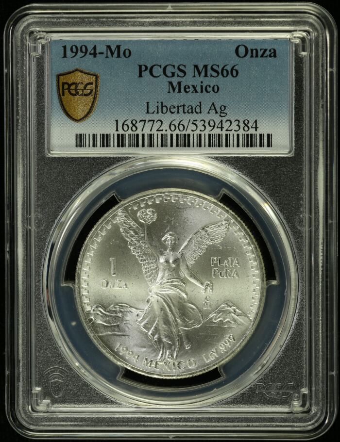 Modern Silver & Minors Onza 1994 Mo PCGS MS66 0154959Modern Silver & Minors Onza 1994 Mo PCGS MS66 0154959