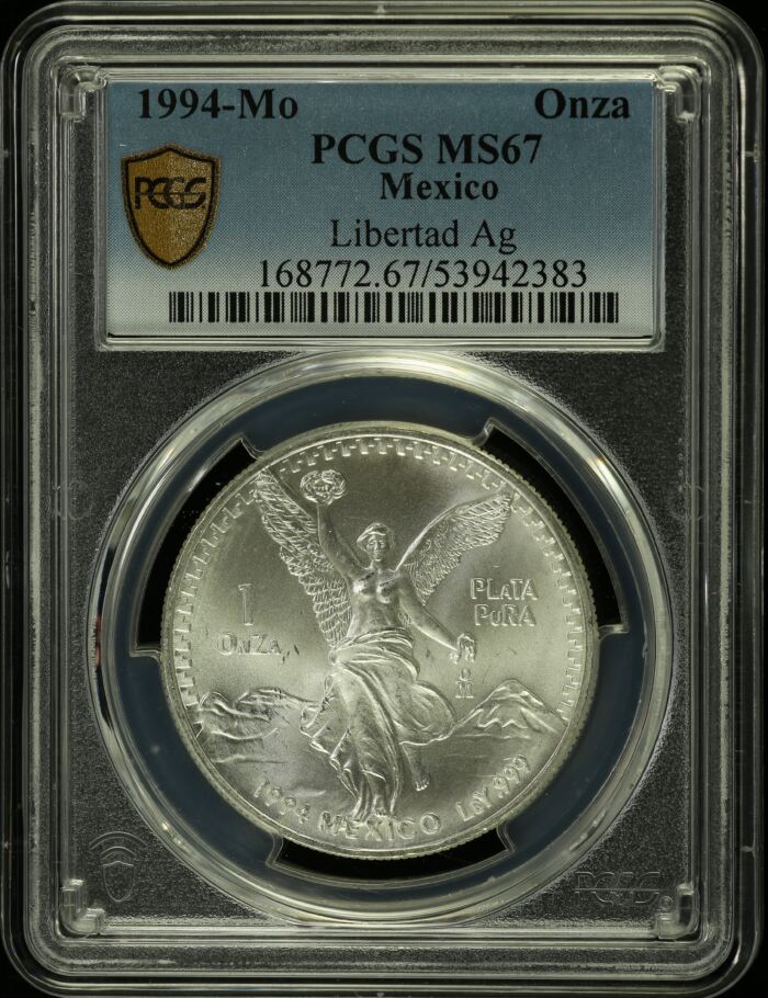 Modern Silver & Minors Onza 1994 Mo PCGS MS67 0154960Modern Silver & Minors Onza 1994 Mo PCGS MS67 0154960