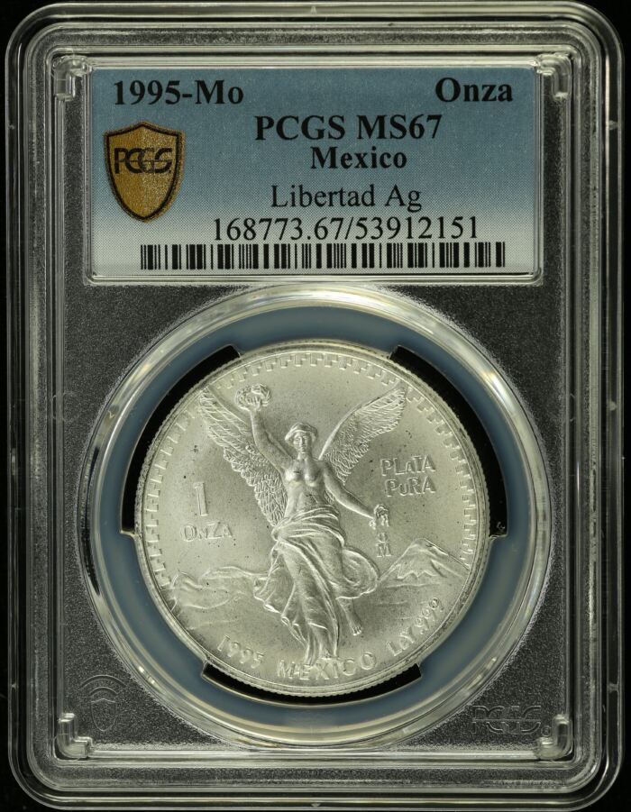 Modern Silver & Minors Onza 1995 Mo PCGS MS67 0154965Modern Silver & Minors Onza 1995 Mo PCGS MS67 0154965