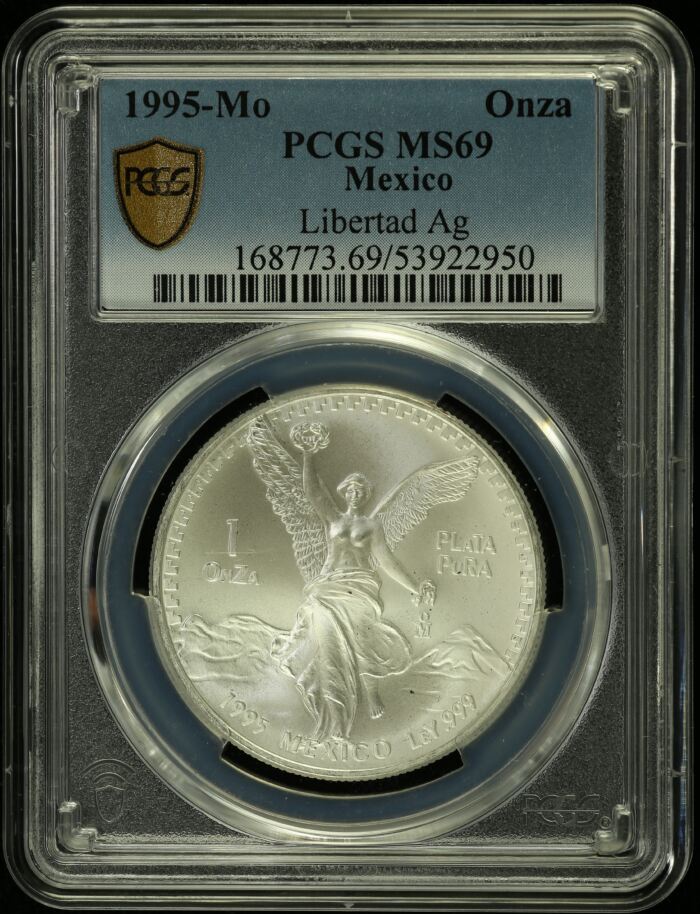 Modern Silver & Minors Onza 1995 Mo PCGS MS69 0154967Modern Silver & Minors Onza 1995 Mo PCGS MS69 0154967