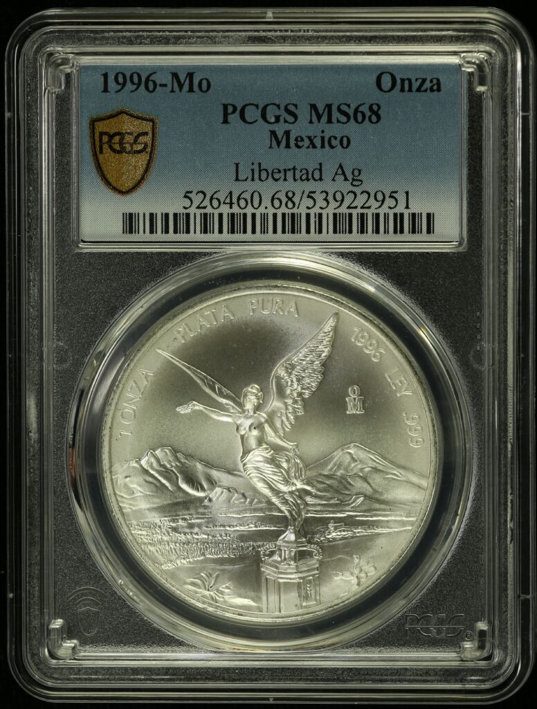 Modern Silver & Minors Onza 1996 Mo PCGS MS68 0154976