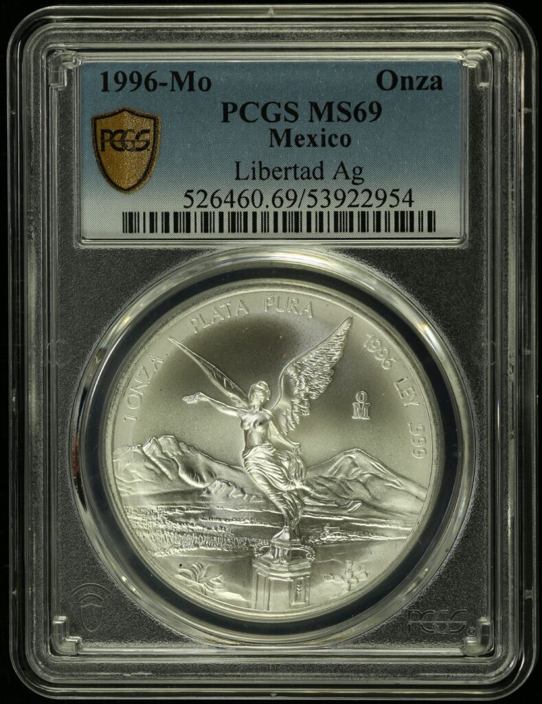 Modern Silver & Minors Onza 1996 Mo PCGS MS69 0154979