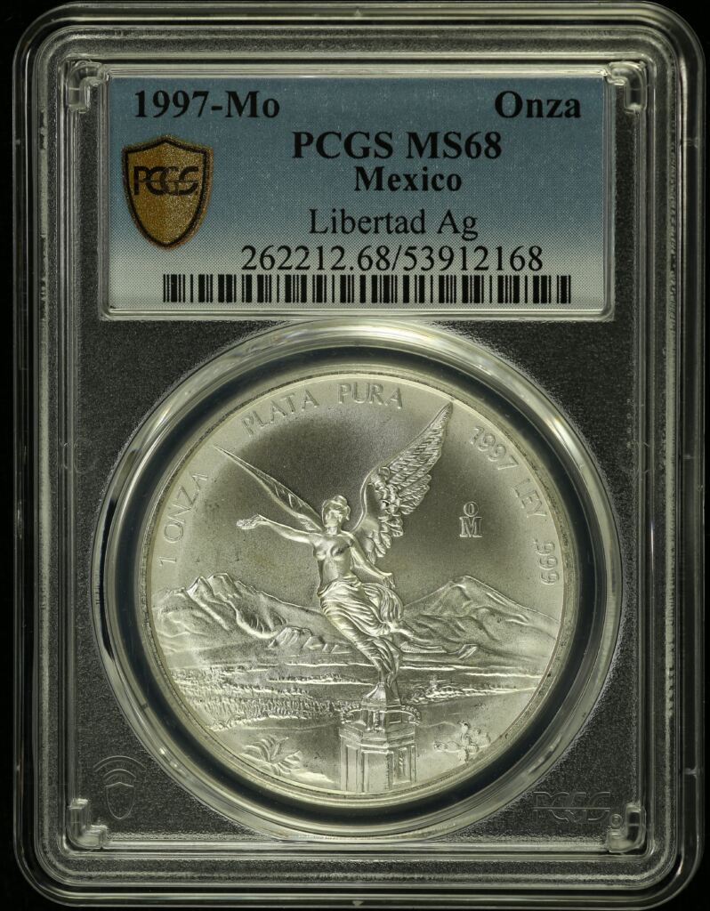 Modern Silver & Minors Onza 1997 Mo PCGS MS68 0154985