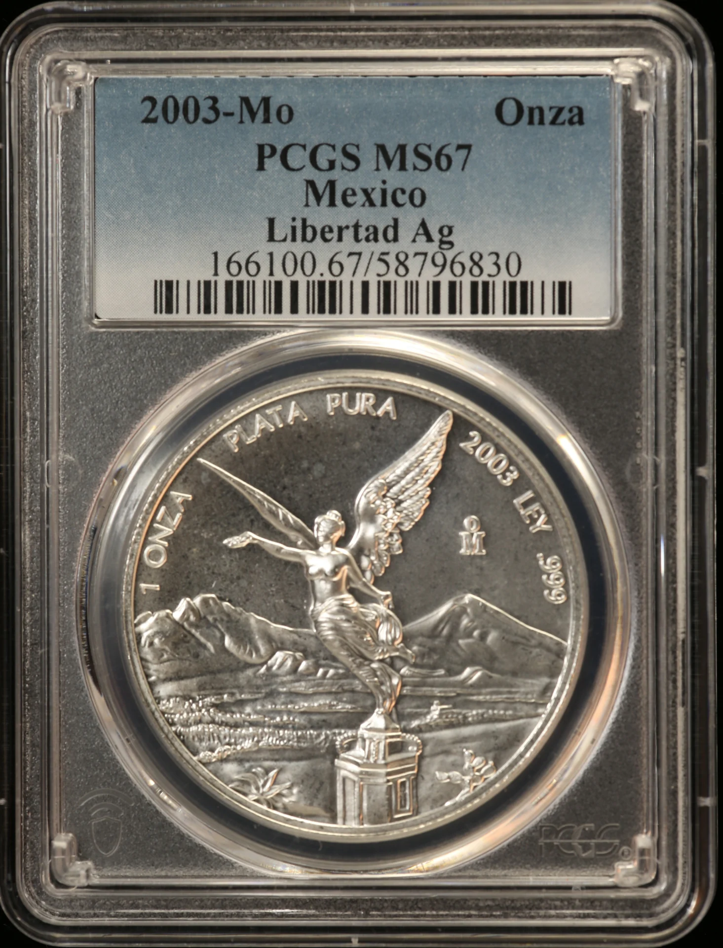 Mexican Coins Modern Silver & Minors Onza Modern Silver & Minors Onza 2003 Mo PCGS MS67 0155422 Modern Silver & Minors Onza 2003 Mo PCGS MS67 0155422