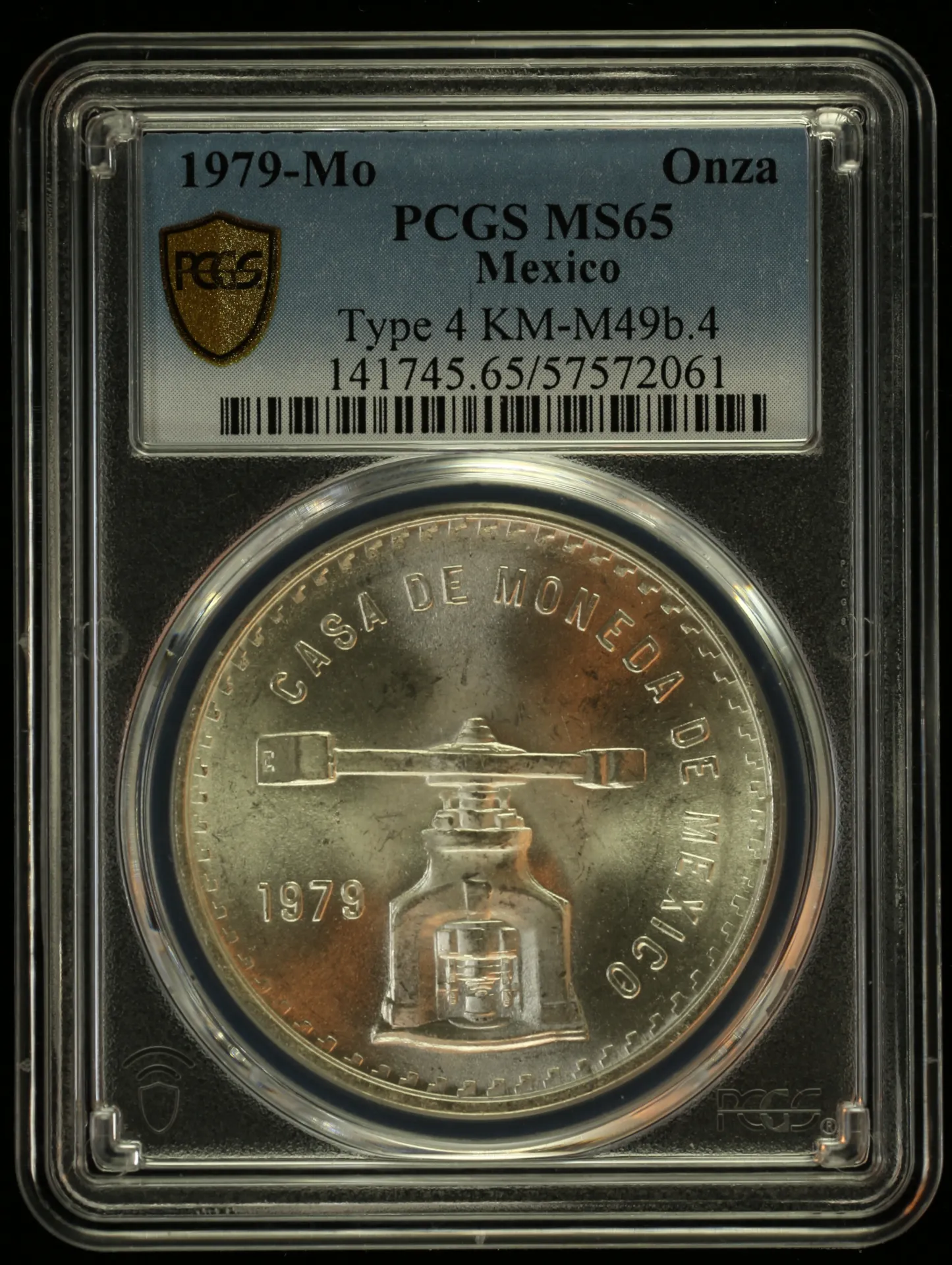 Mexican Coins Modern Silver & Minors Onza Modern Silver & Minors Onza 1979 Mo KM-M49b.4 PCGS MS65 0154646 Modern Silver & Minors Onza 1979 Mo KM-M49b.4 PCGS MS65 0154646