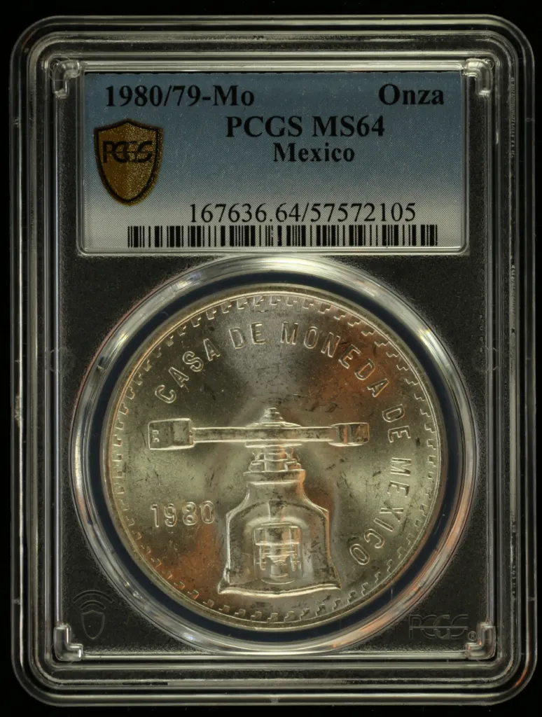 Modern Silver & Minors Onza 1980/79 Mo PCGS MS64 0154654