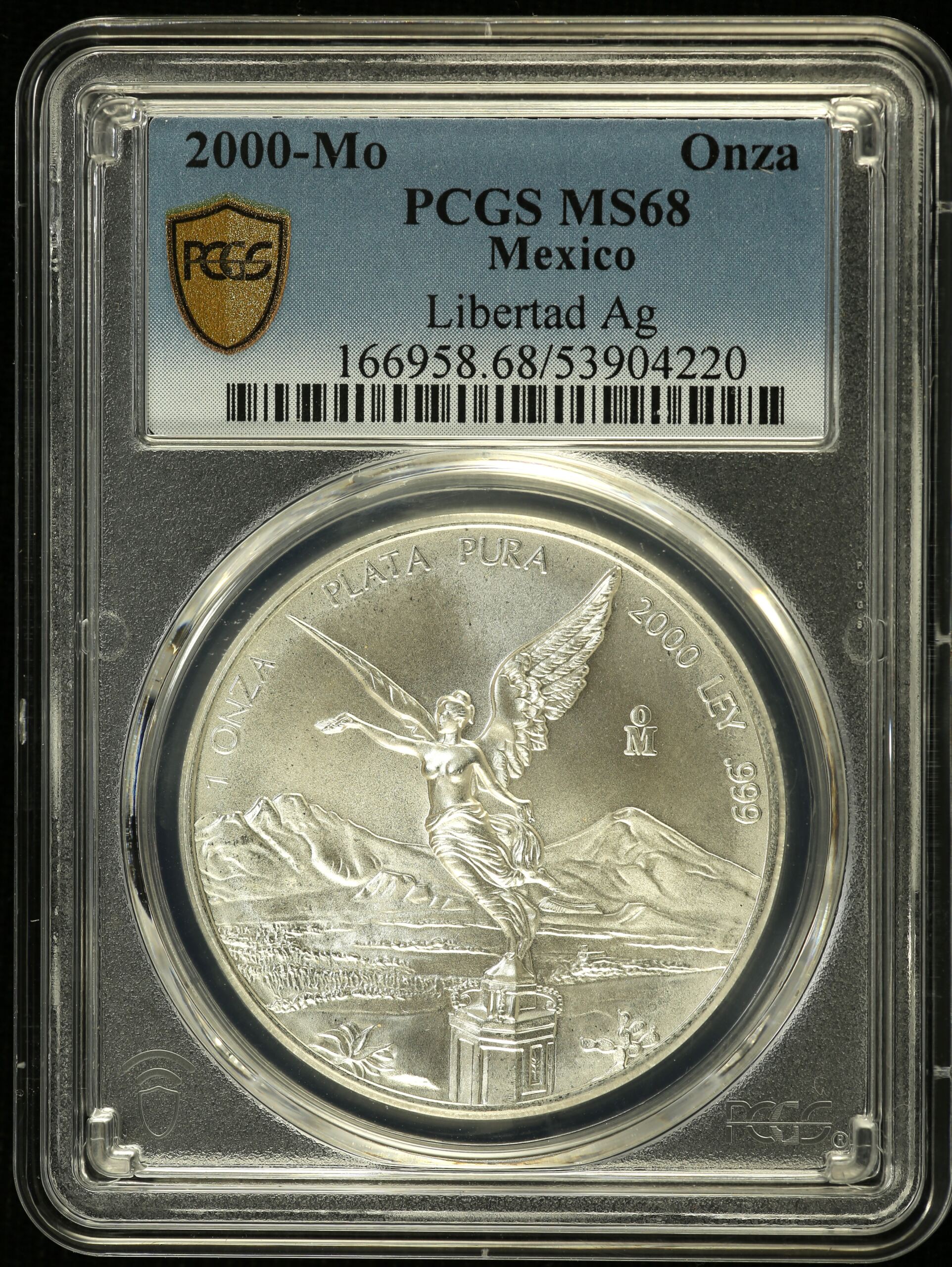 Mexican Coins Modern Silver & Minors Onza Modern Silver & Minors Onza 2000 Mo PCGS MS68 0155424 Modern Silver & Minors Onza 2000 Mo PCGS MS68 0155424