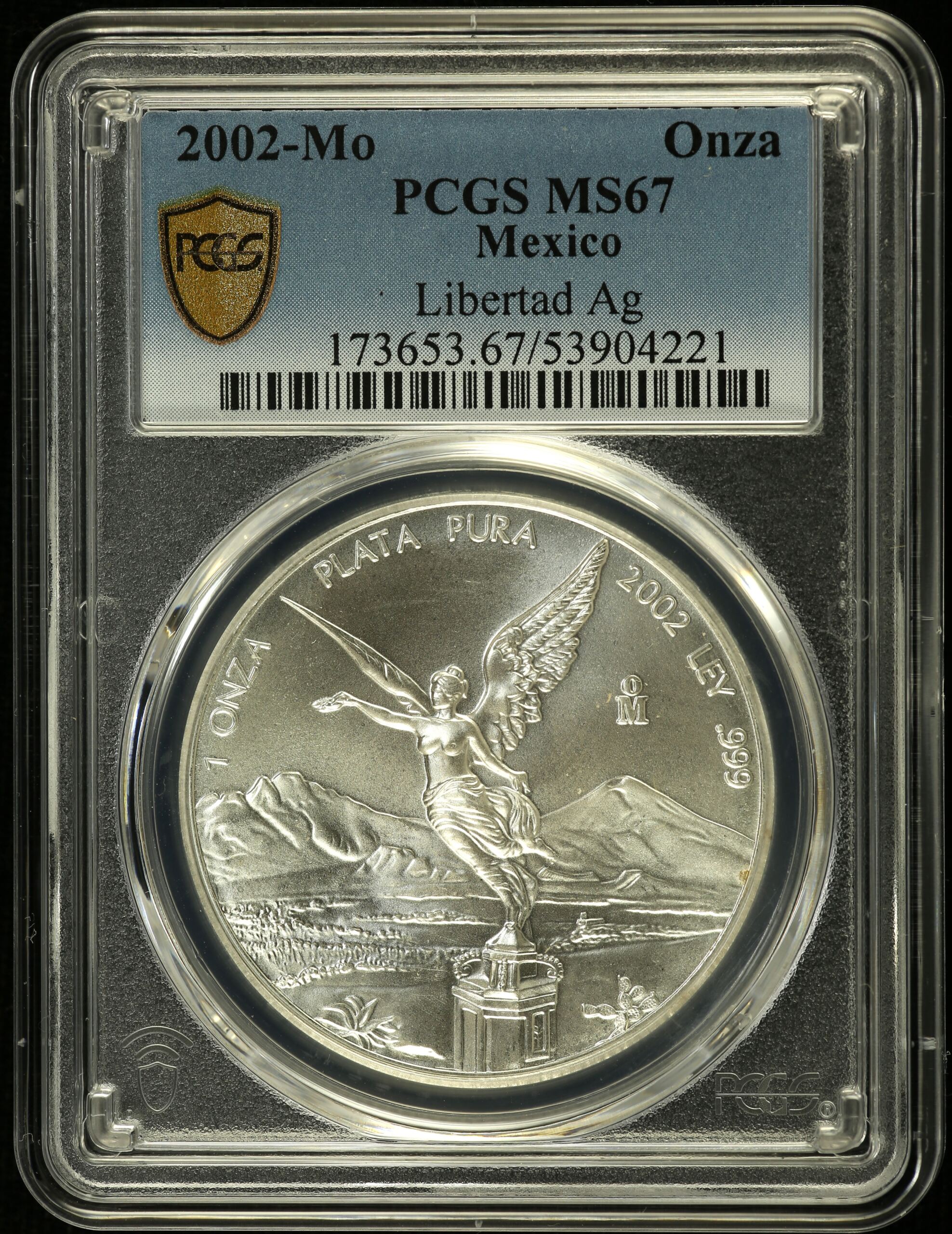 Mexican Coins Modern Silver & Minors Onza Modern Silver & Minors Onza 2002 Mo PCGS MS67 0155425 Modern Silver & Minors Onza 2002 Mo PCGS MS67 0155425