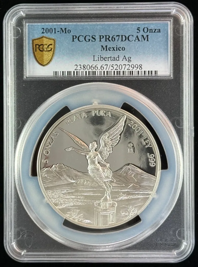 Modern Silver & Minors 5 Onza 2001 Mo PCGS PR67DCAM 0155456