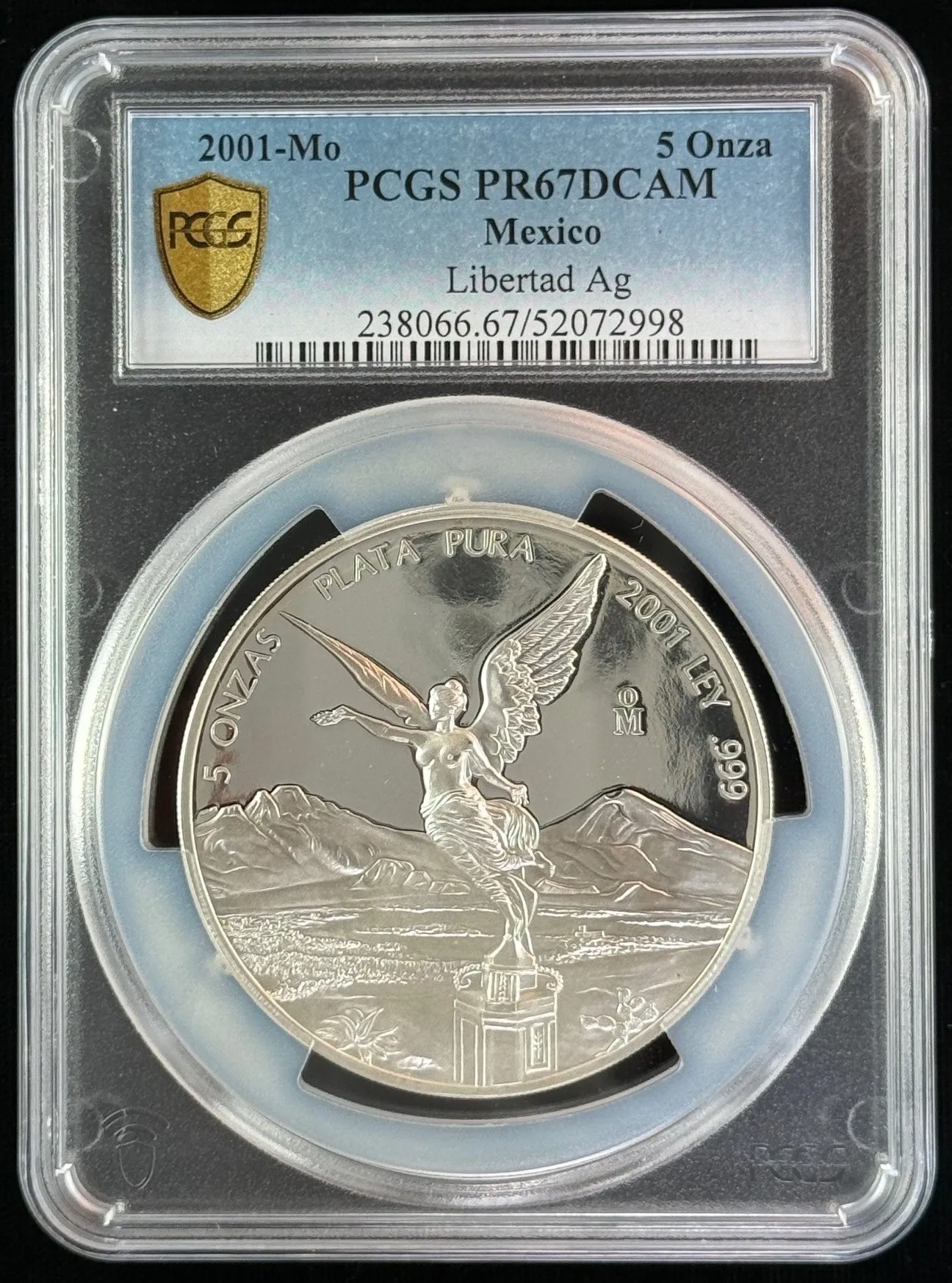 Modern Silver & Minors 5 Onza 2001 Mo PCGS PR67DCAM 0155456