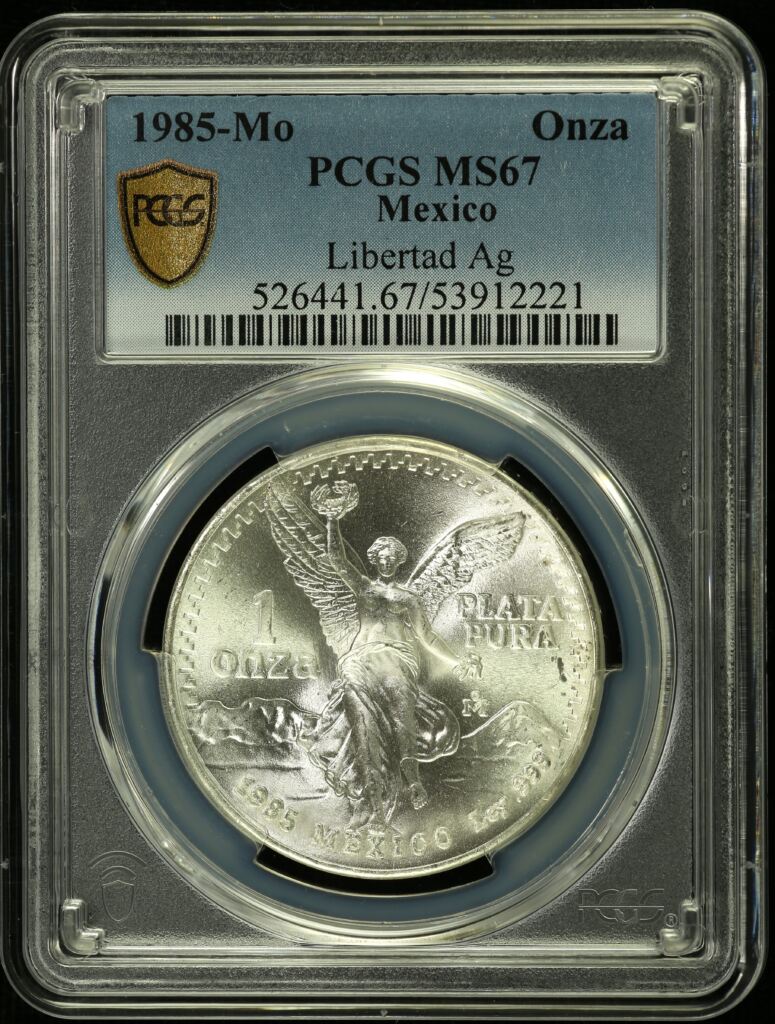 Modern Silver & Minors Onza 1985 Mo PCGS MS67 0155490