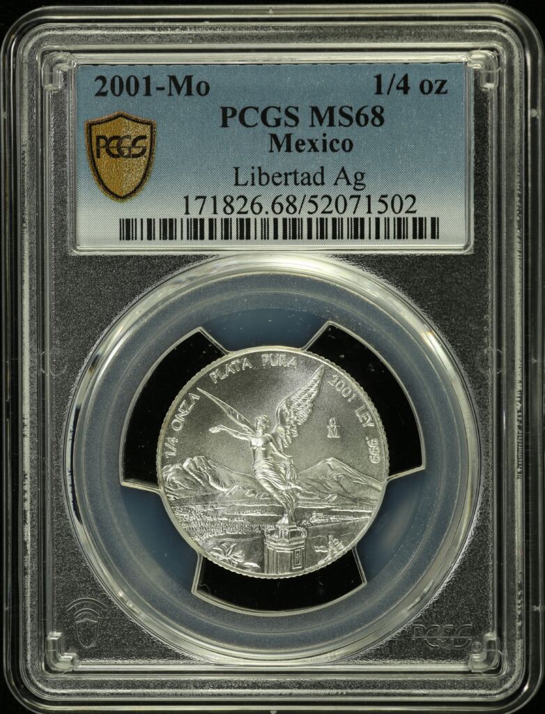 Modern Silver & Minors 1/4 Onza 2001 Mo PCGS MS68 0155503